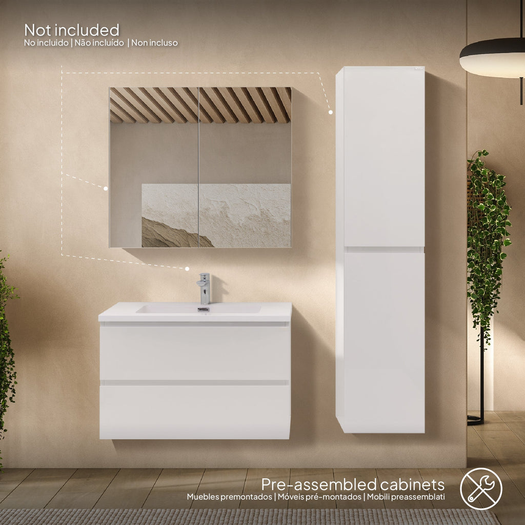 ATENA - Móvel de lavatório suspenso com gaveta soft-close