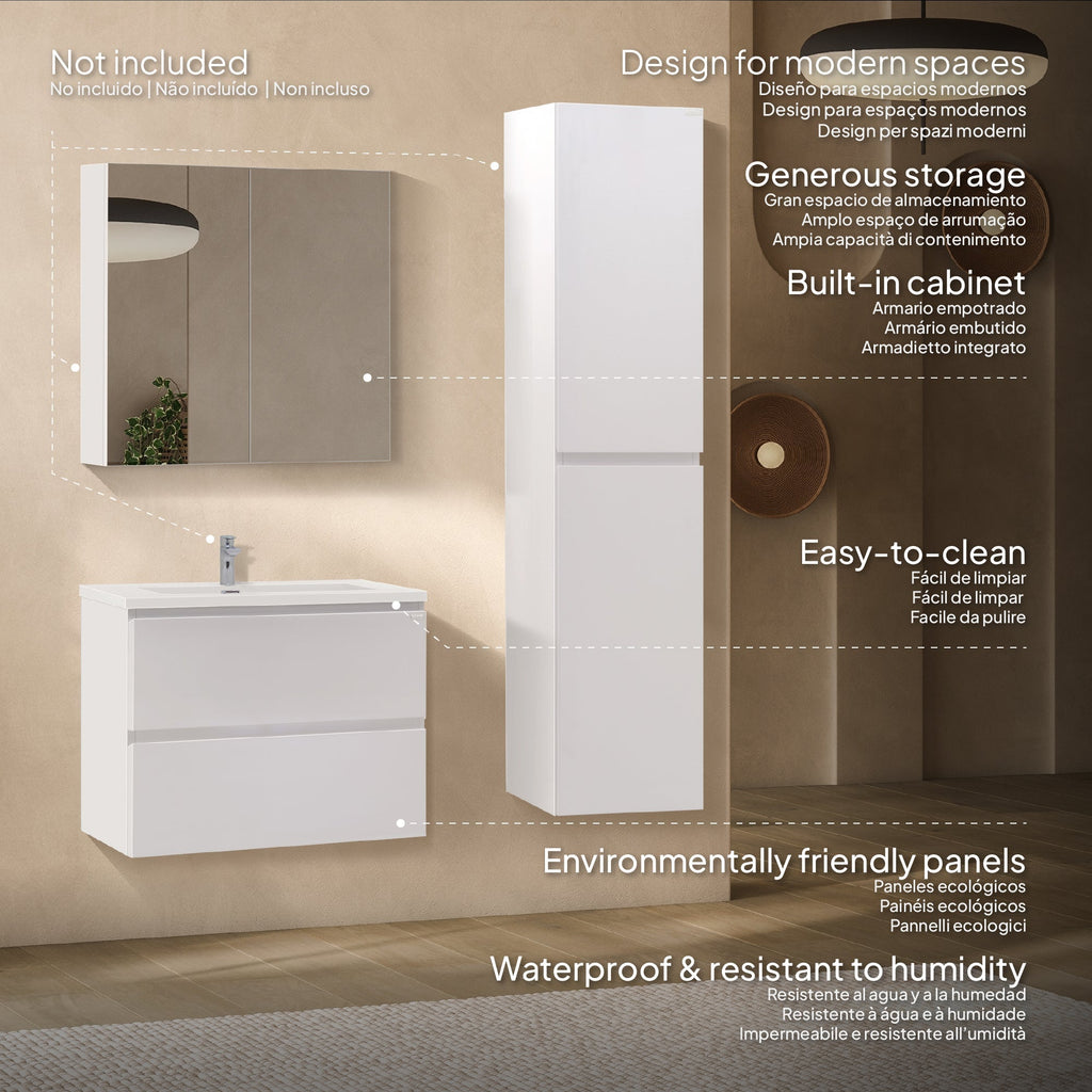 ATENA - Móvel de lavatório suspenso com gaveta soft-close