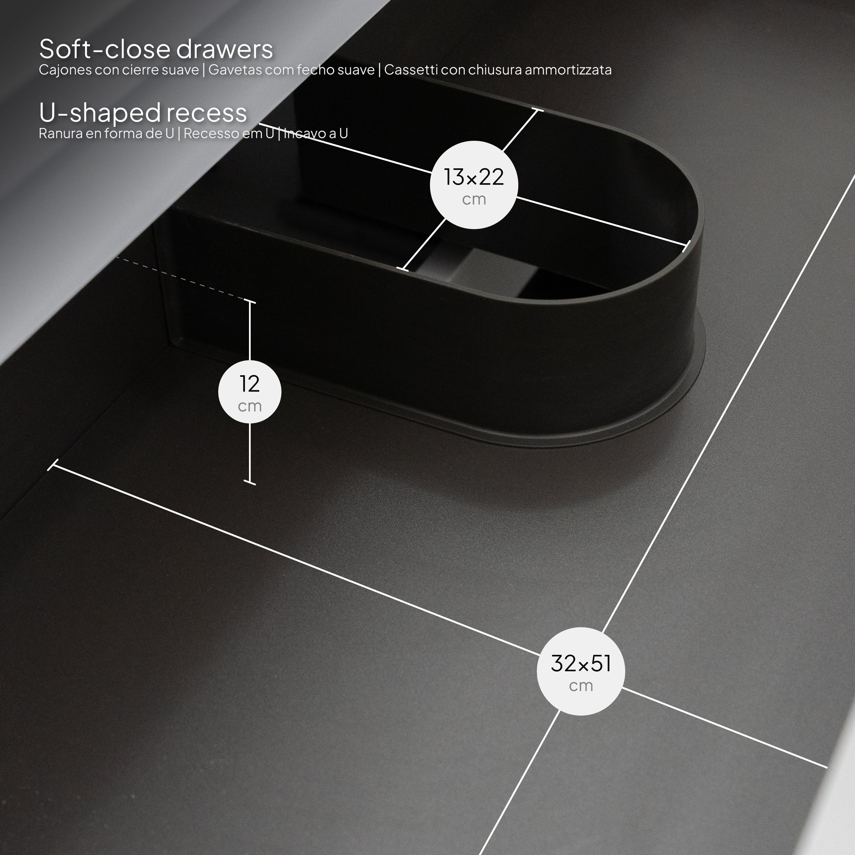 ATENA - Conjunto de casa de banho suspenso com várias dimensões e acabamentos