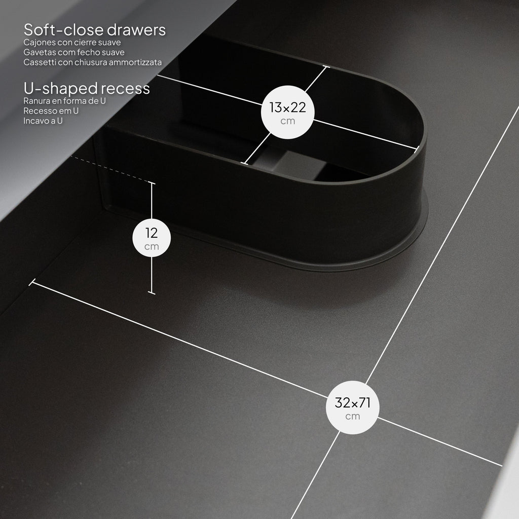 ATENA - Móvel de lavatório suspenso com gaveta soft-close