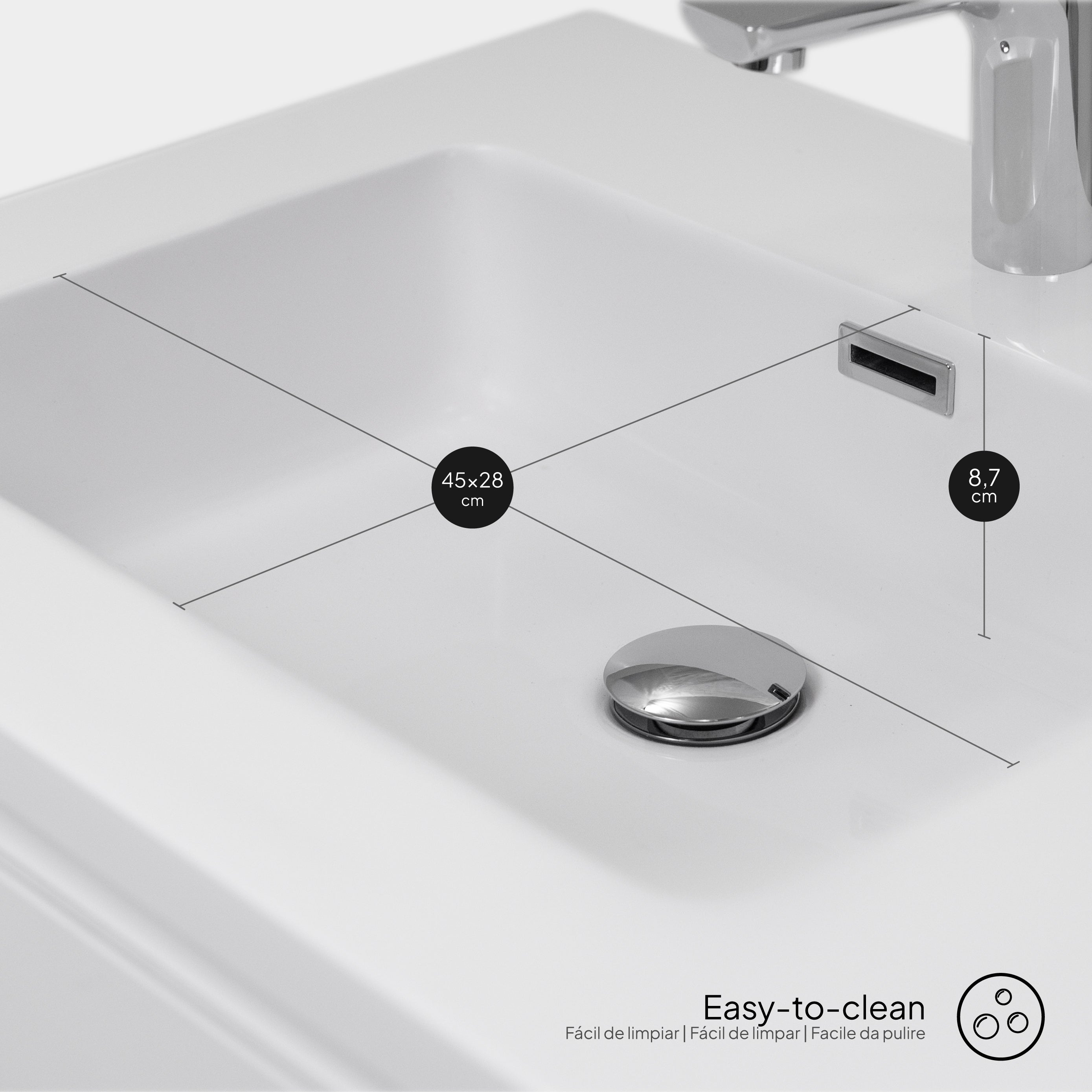 ATENA - Móvel de lavatório suspenso com gaveta soft-close