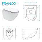 FRANCO - Sanita suspensa rimless com tampa soft-close