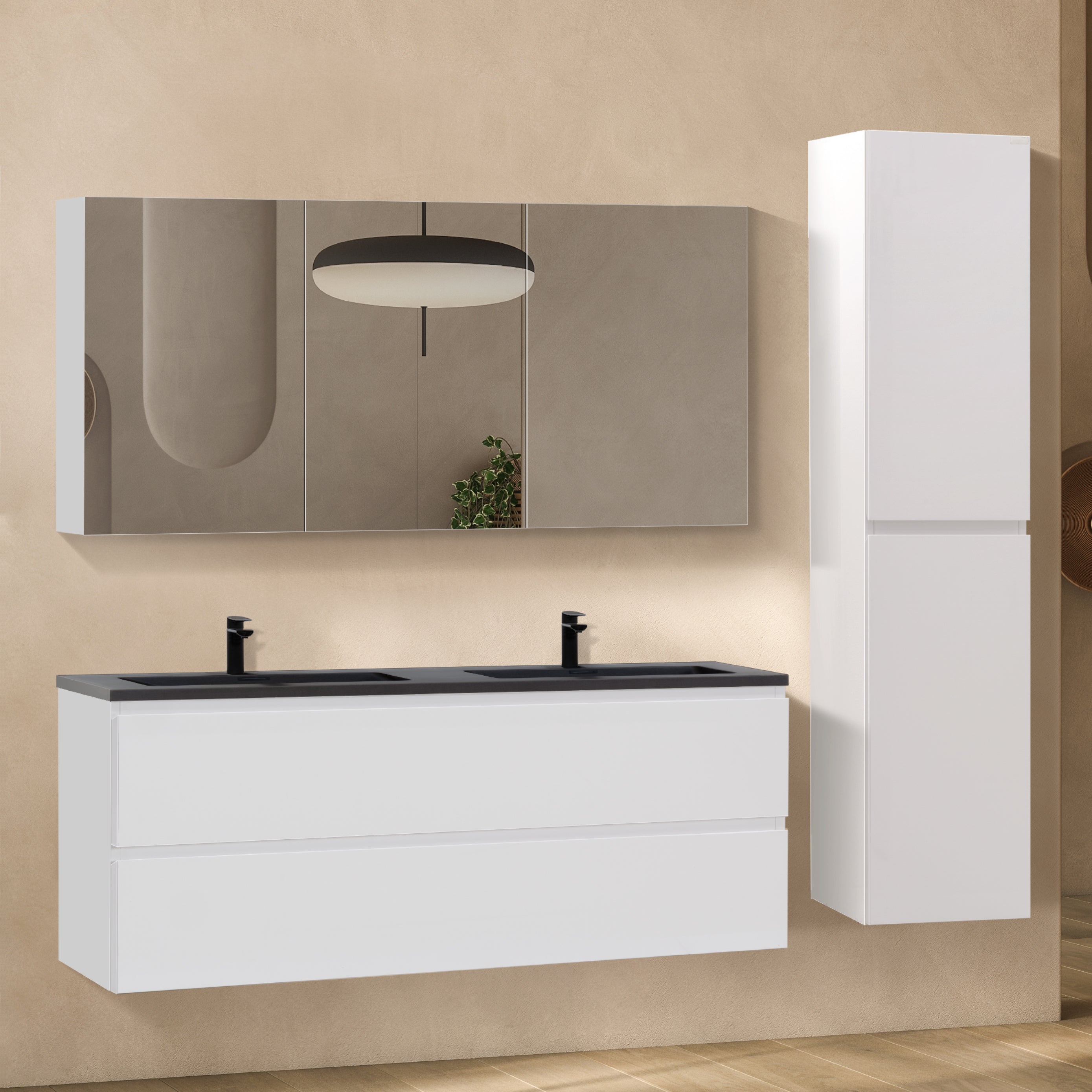ATENA - Conjunto de casa de banho suspenso com várias dimensões e acabamentos