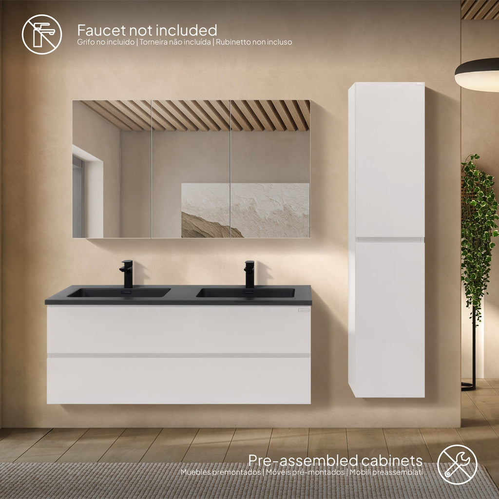 ATENA - Conjunto de casa de banho suspenso com várias dimensões e acabamentos