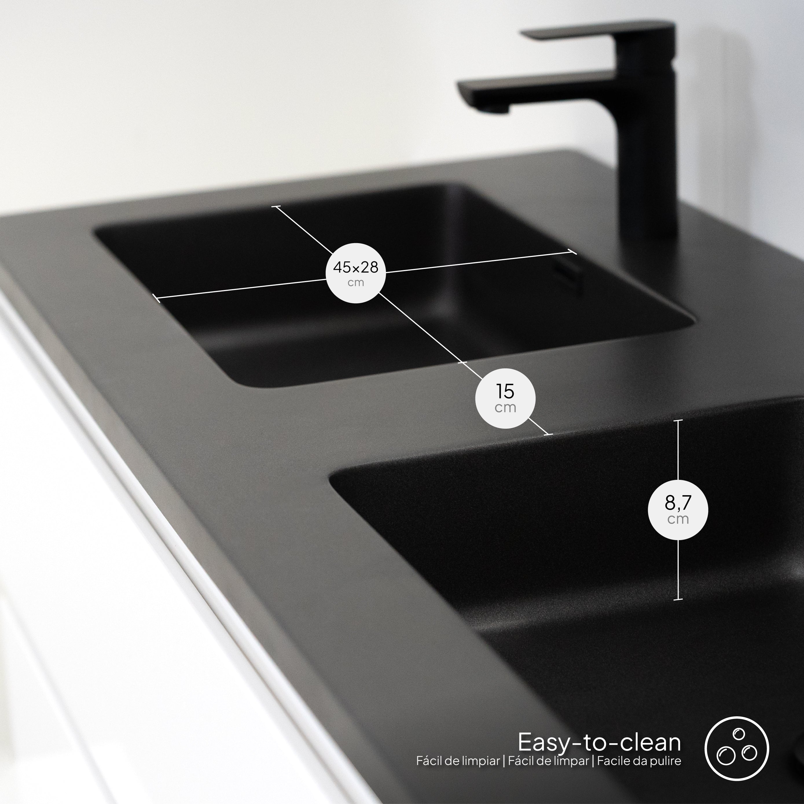 ATENA - Móvel de lavatório suspenso com gaveta soft-close