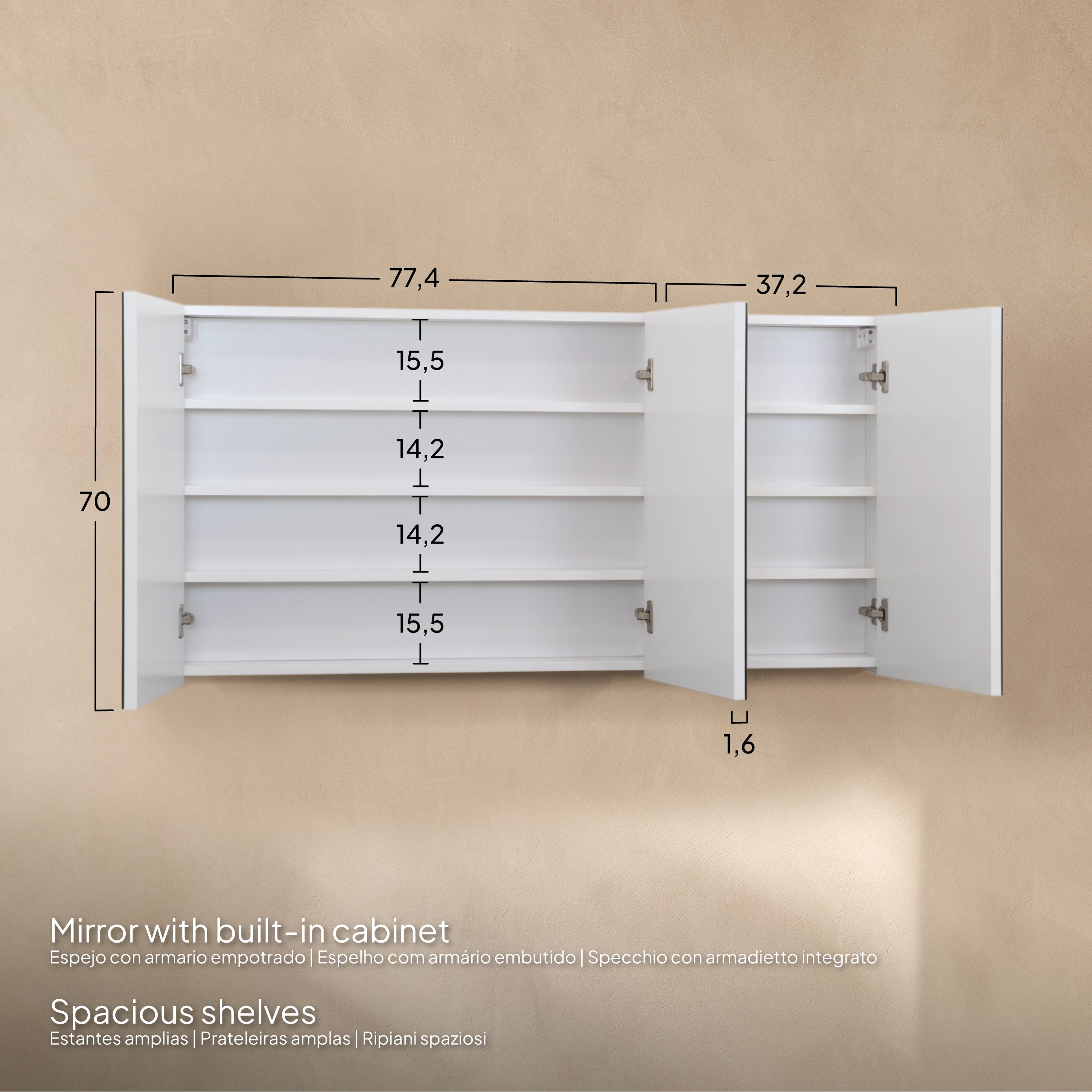 ATENA - Conjunto de casa de banho suspenso com várias dimensões e acabamentos