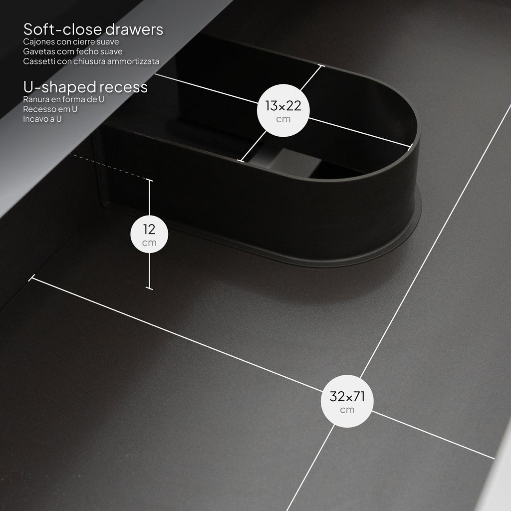 ATENA - Móvel de lavatório suspenso com gaveta soft-close