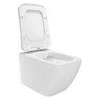 CUBE - Sanita suspensa rimless em preto com tampa soft-close