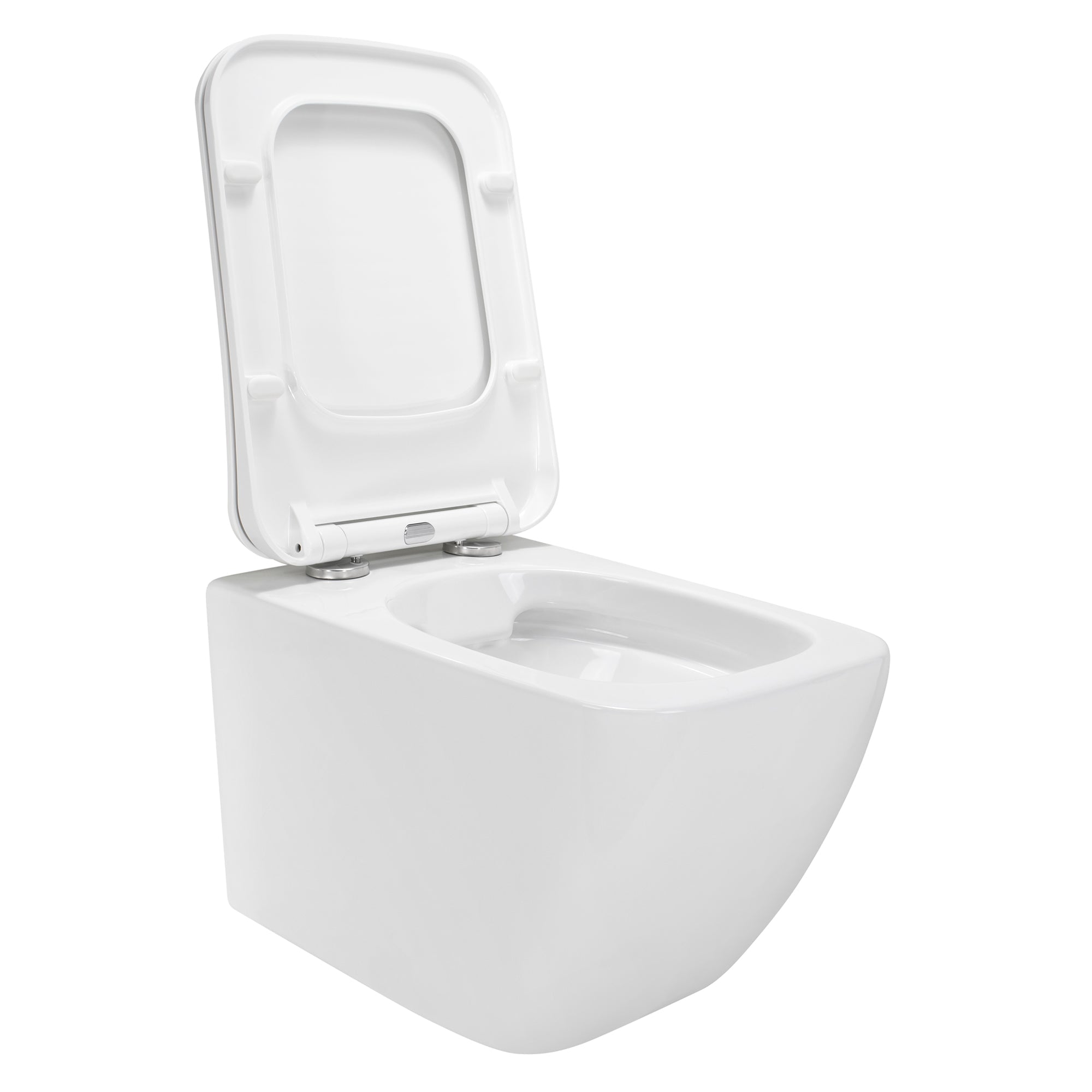 CUBE - Inodoro suspendido rimless en negro con tapa soft-close