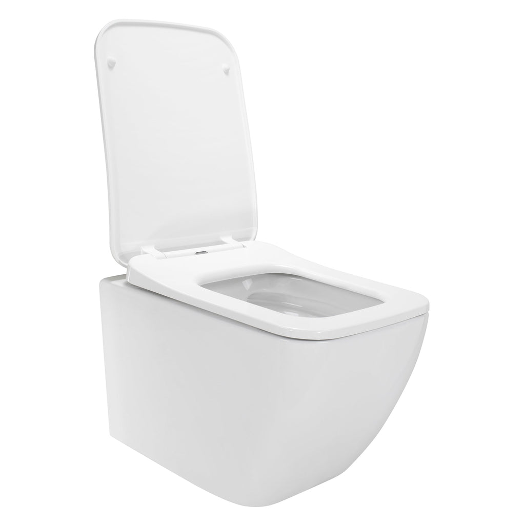 CUBE - Sanita suspensa rimless em preto com tampa soft-close