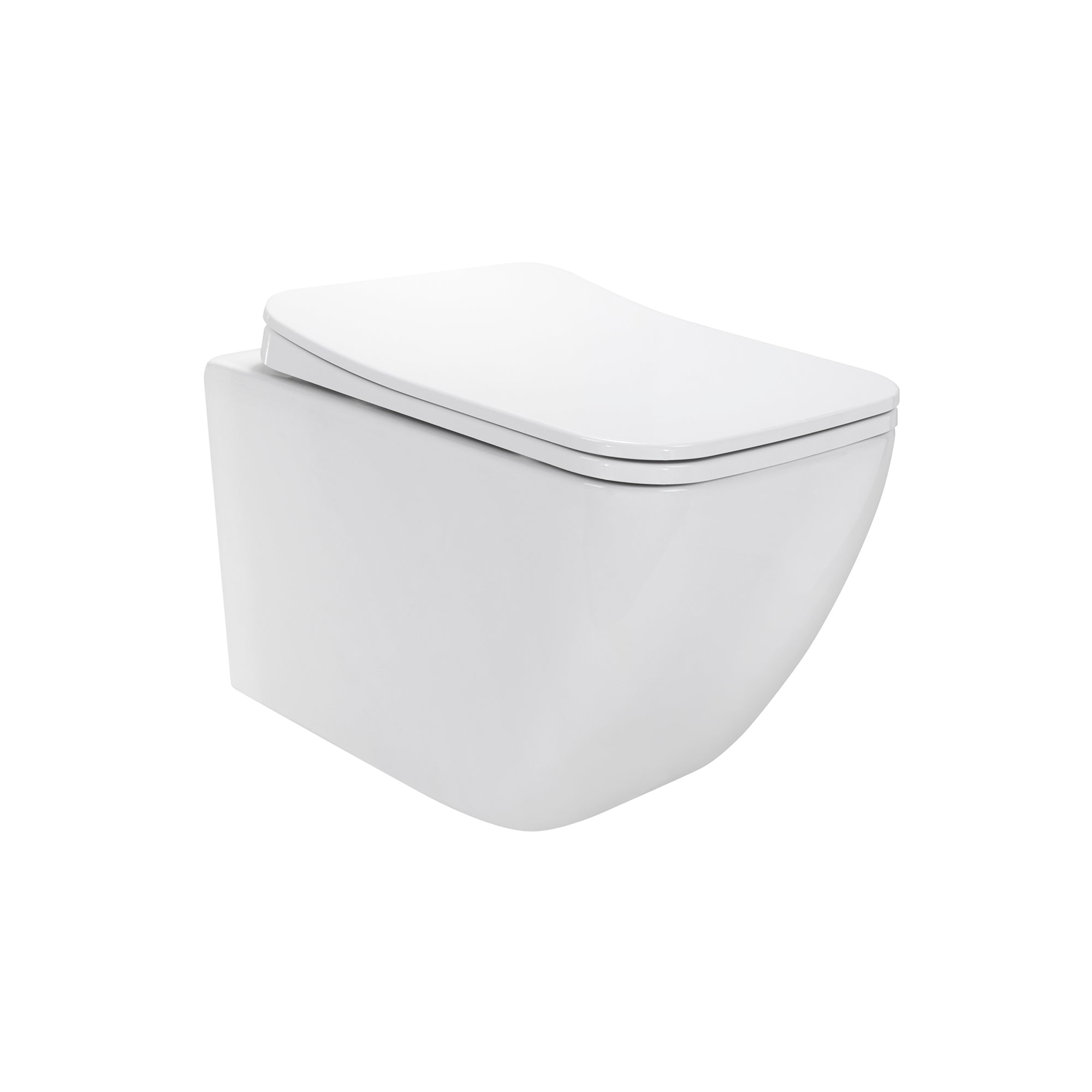 CUBE - Inodoro suspendido rimless en negro con tapa soft-close