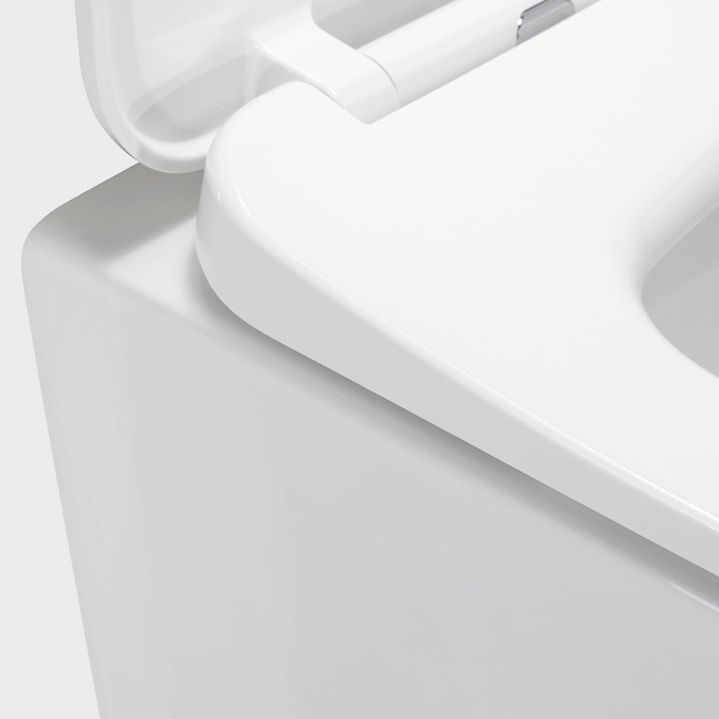 CUBE - Sanita suspensa rimless em preto com tampa soft-close