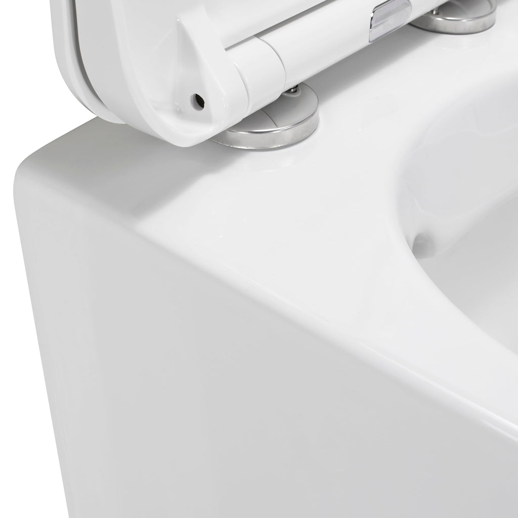 CUBE - Sanita suspensa rimless em preto com tampa soft-close