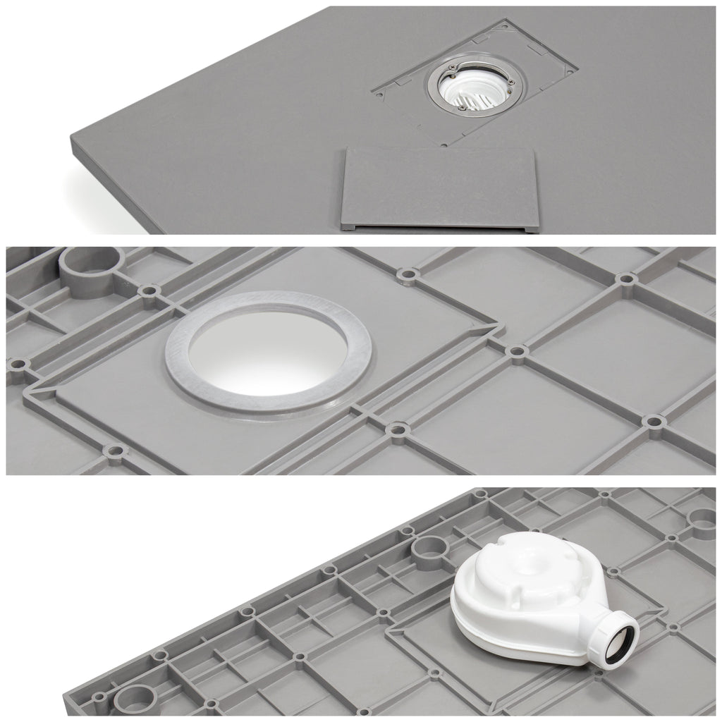 BOREAL - Piatto doccia antiscivolo con finitura bianca e sifone incluso