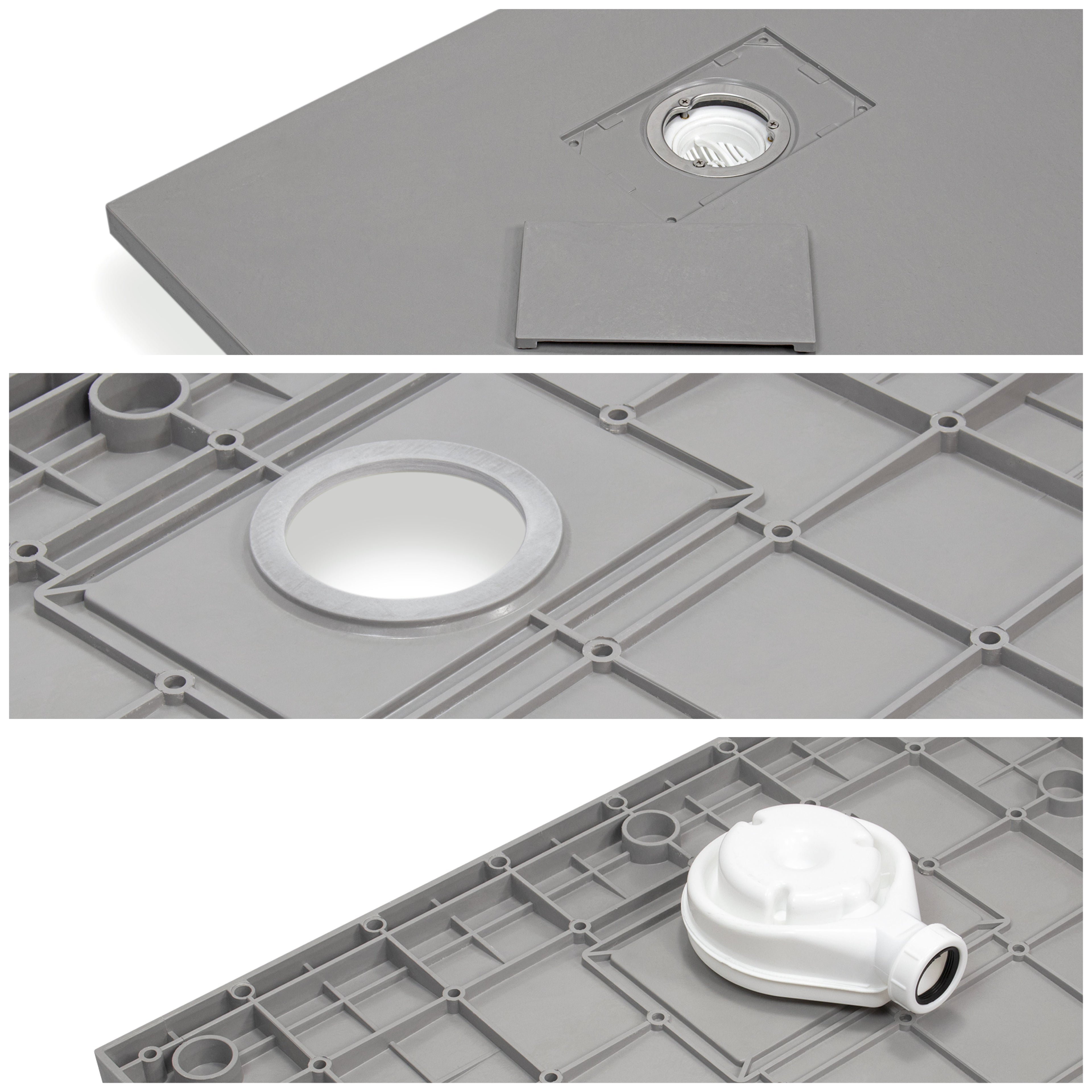 BOREAL - Piatto doccia antiscivolo con finitura bianca e sifone incluso