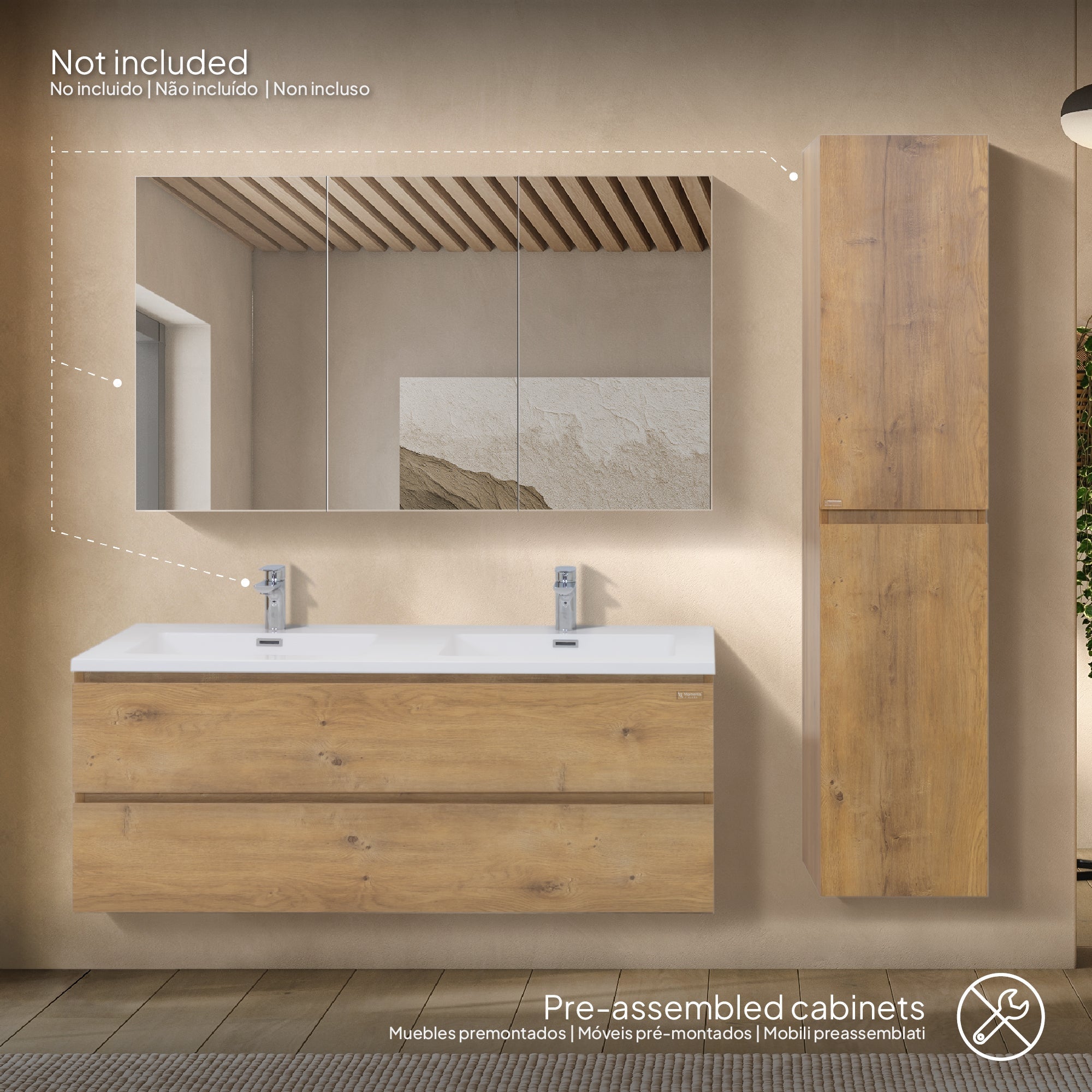 ATENA - Móvel de lavatório suspenso com gaveta soft-close