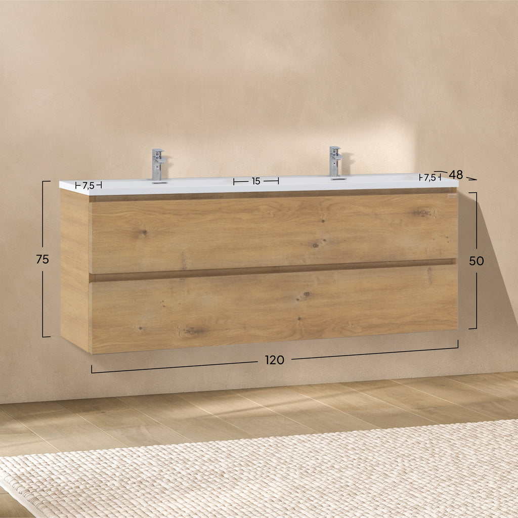 ATENA - Móvel de lavatório suspenso com gaveta soft-close