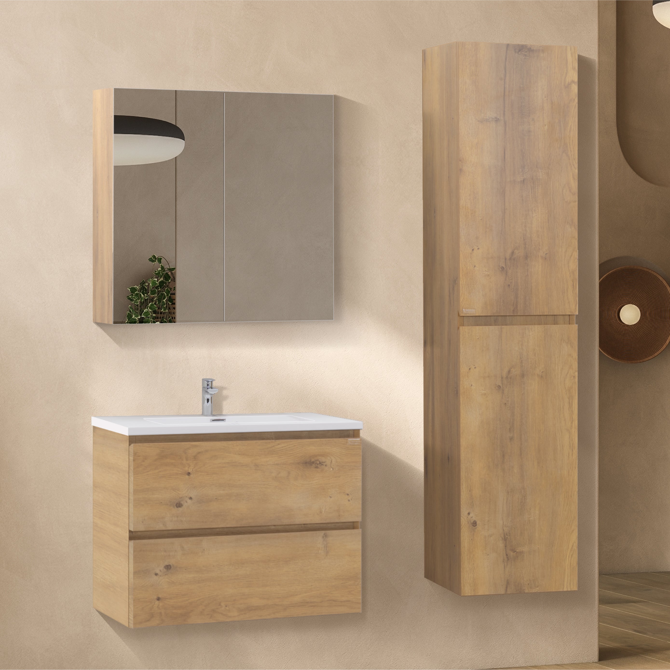 ATENA - Conjunto de casa de banho suspenso com várias dimensões e acabamentos