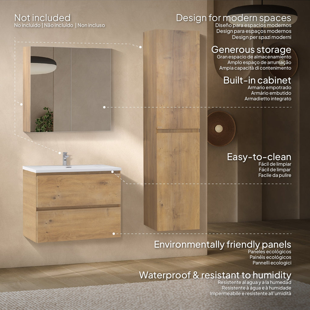 ATENA - Móvel de lavatório suspenso com gaveta soft-close