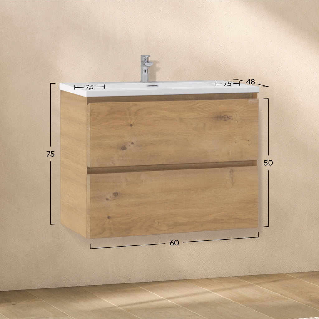 ATENA - Móvel de lavatório suspenso com gaveta soft-close