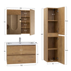 ATENA - Conjunto de casa de banho suspenso com várias dimensões e acabamentos