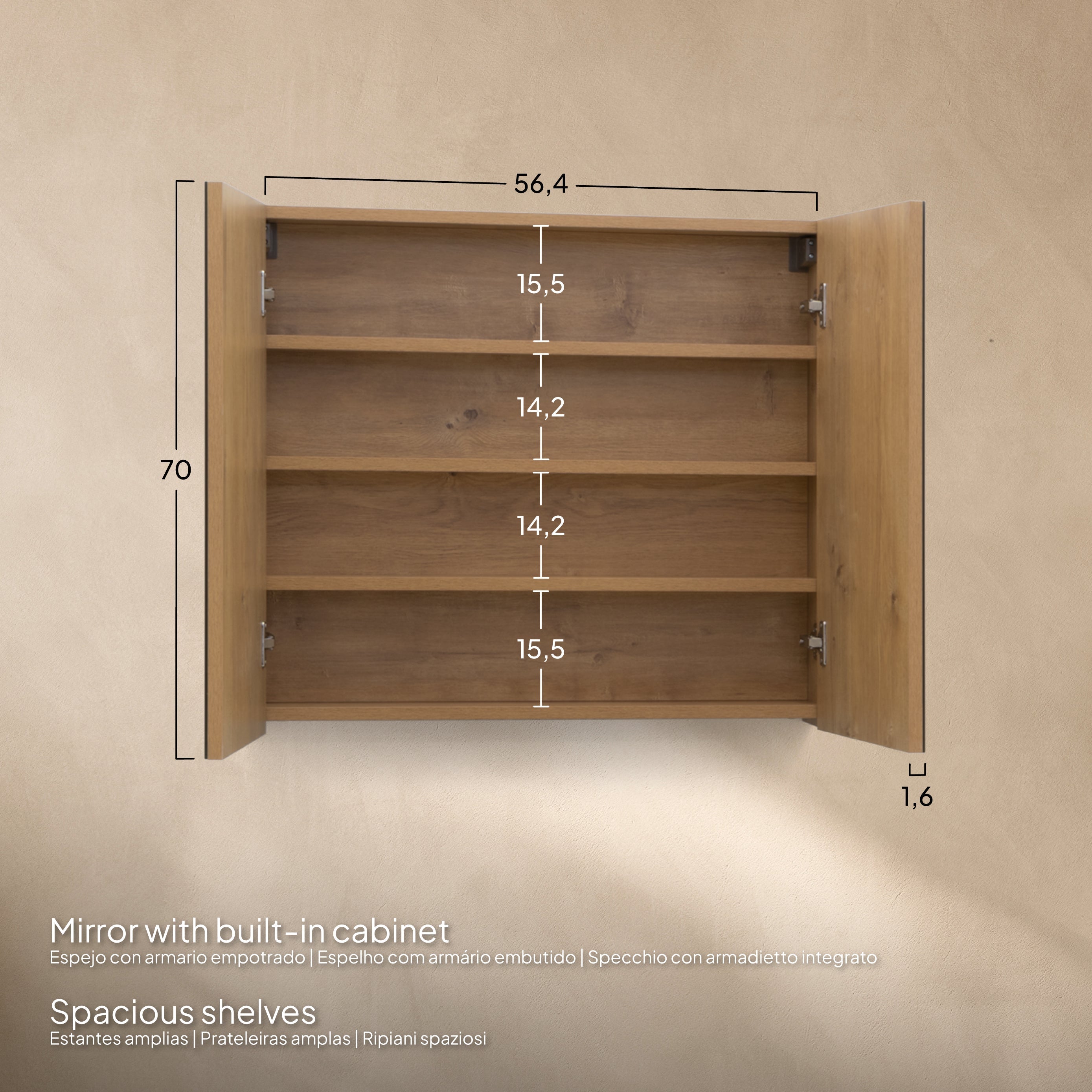 ATENA - Conjunto de casa de banho suspenso com várias dimensões e acabamentos