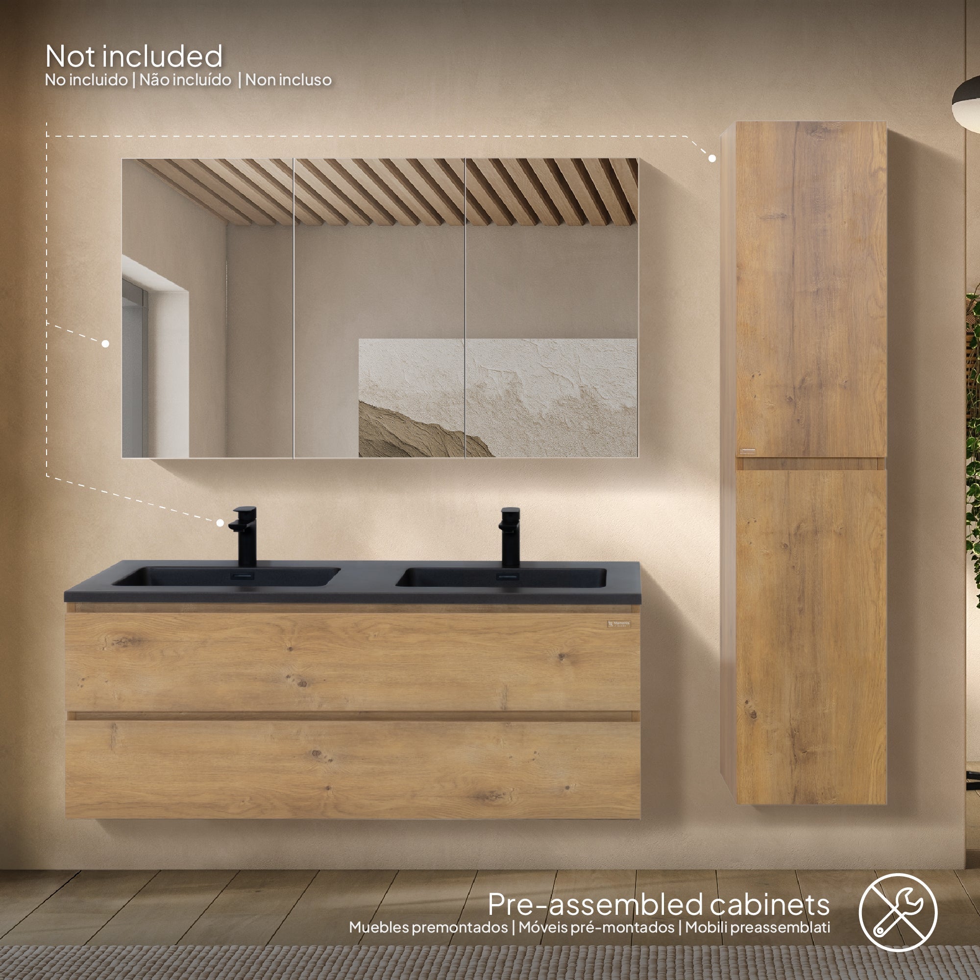 ATENA - Móvel de lavatório suspenso com gaveta soft-close