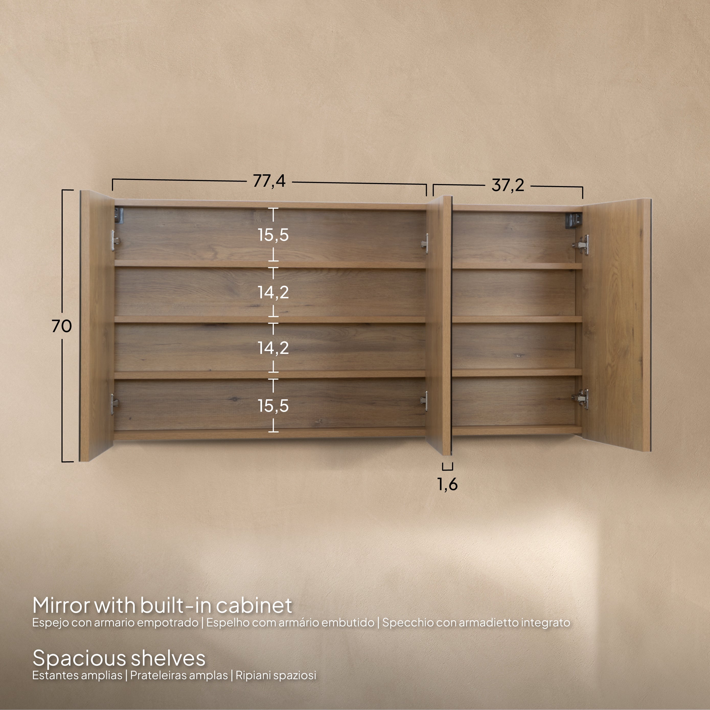 ATENA - Conjunto de casa de banho suspenso com várias dimensões e acabamentos