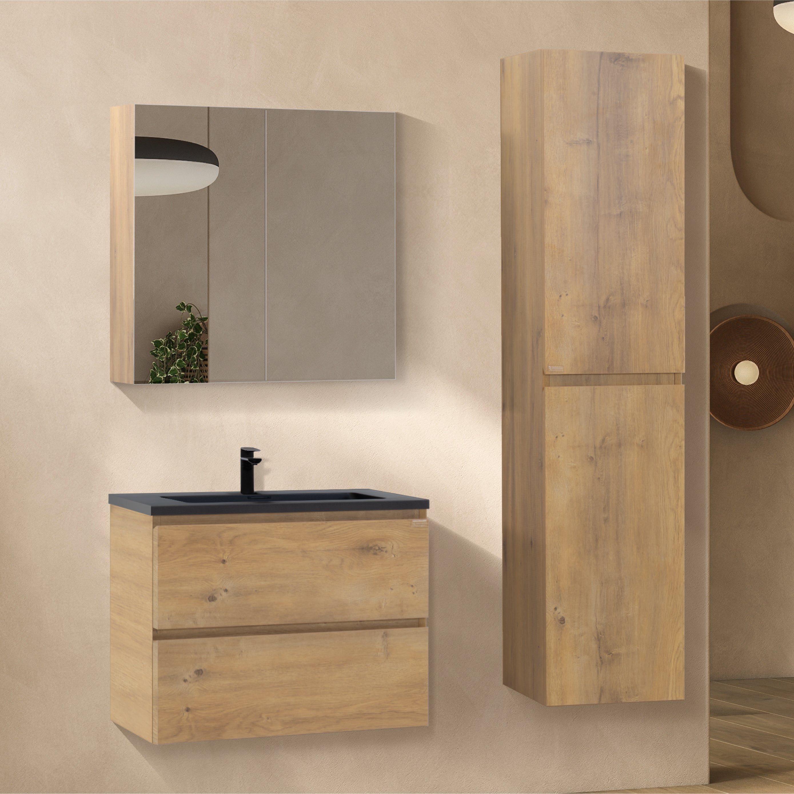 ATENA - Conjunto de casa de banho suspenso com várias dimensões e acabamentos