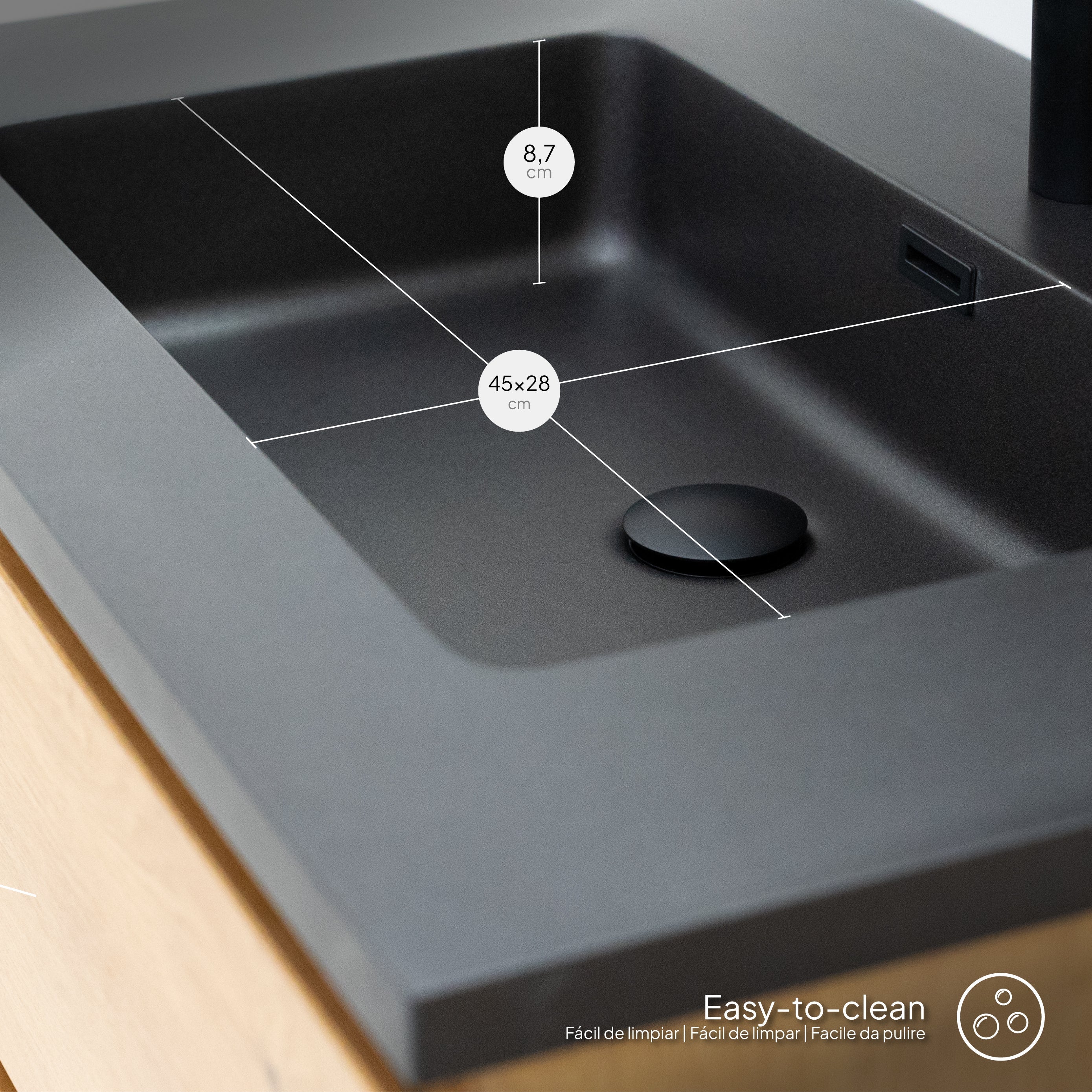 ATENA - Móvel de lavatório suspenso com gaveta soft-close