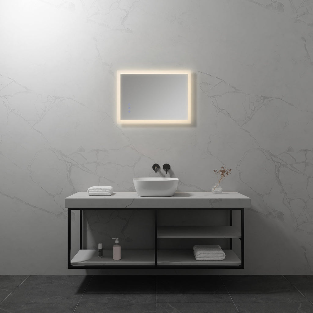 FRAME - Specchio da bagno con illuminazione LED integrata ed elegante cornice