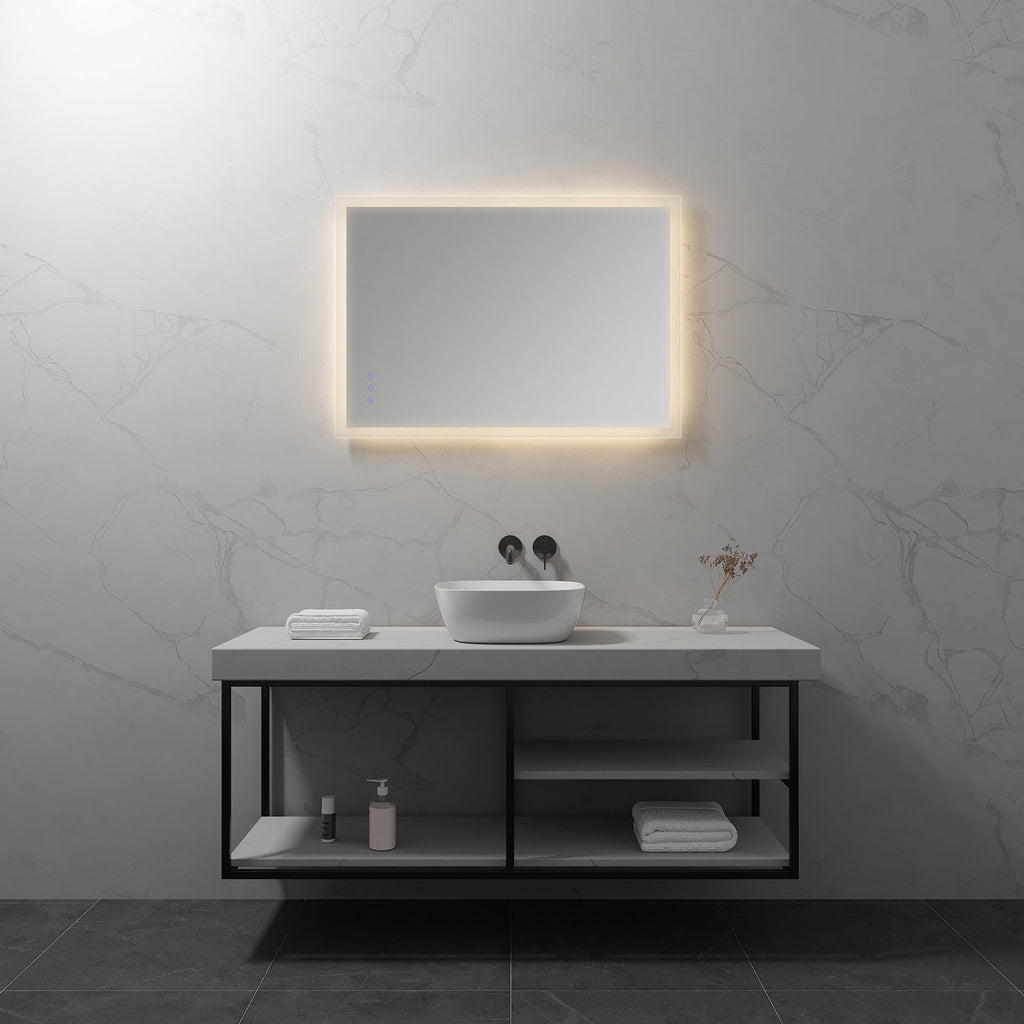FRAME - Specchio da bagno con illuminazione LED integrata ed elegante cornice