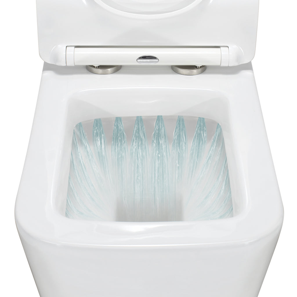 FOGLIA - Inodoro rimless blanco con asiento soft close extraíble