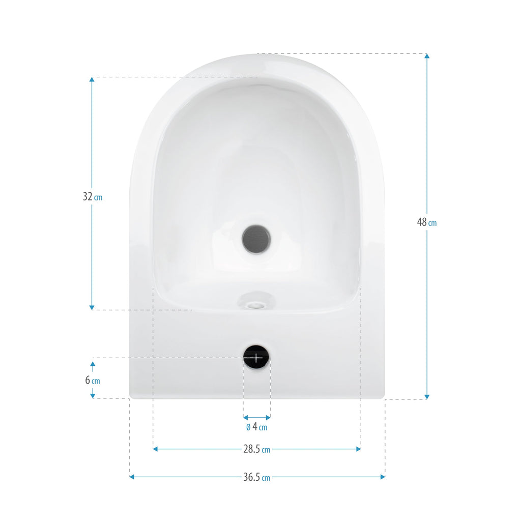 FRANCO - Bidé suspendido de cerámica blanca con grifo incluido
