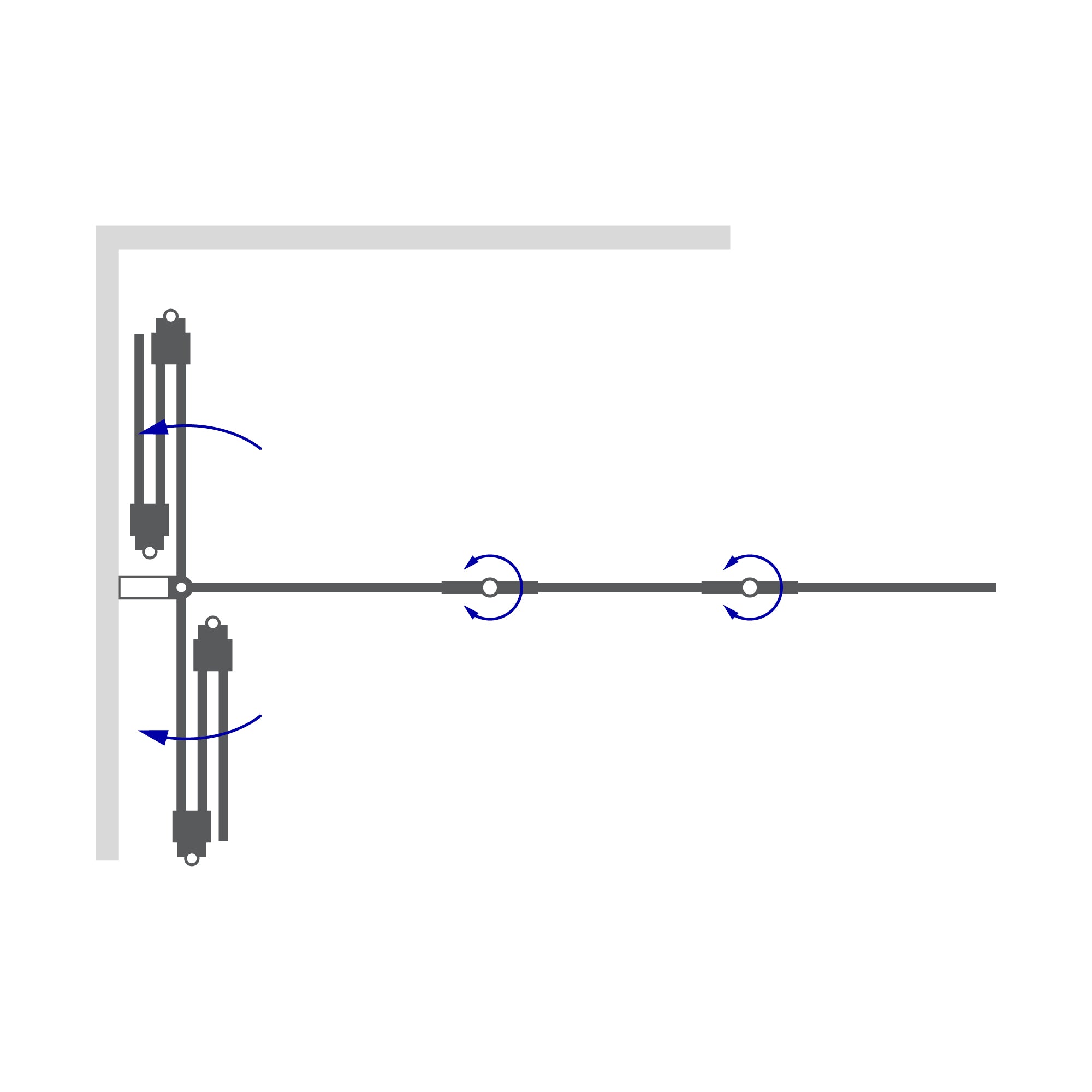 PETRA | Resguardo de banheira com 3 painéis rebatíveis, perfis cromados e vidro transparente