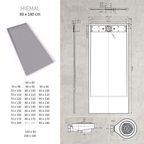 HIEMAL - Piatto doccia antiscivolo finitura grigia con sifone incluso