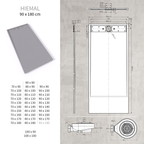 HIEMAL - Piatto doccia antiscivolo finitura grigia con sifone incluso