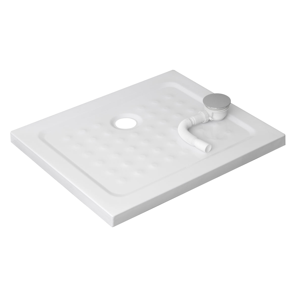SHIMMER - Plato de ducha acrílico efecto burbujas extraplano con acabado blanco y sifón incluido