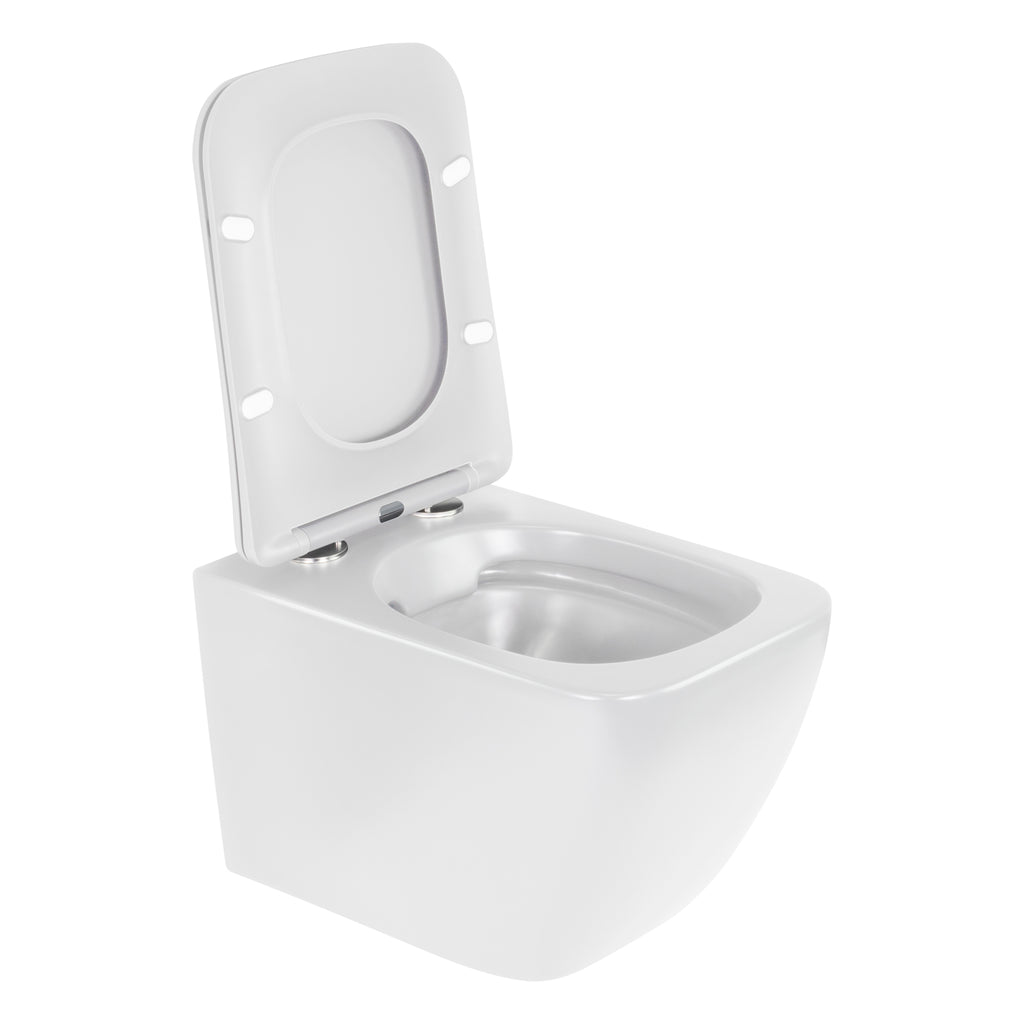 CUBE - Vaso sospeso senza brida nero con copriwater soft-close