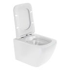 CUBE - Vaso sospeso senza brida nero con copriwater soft-close