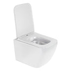 CUBE - Vaso sospeso senza brida nero con copriwater soft-close