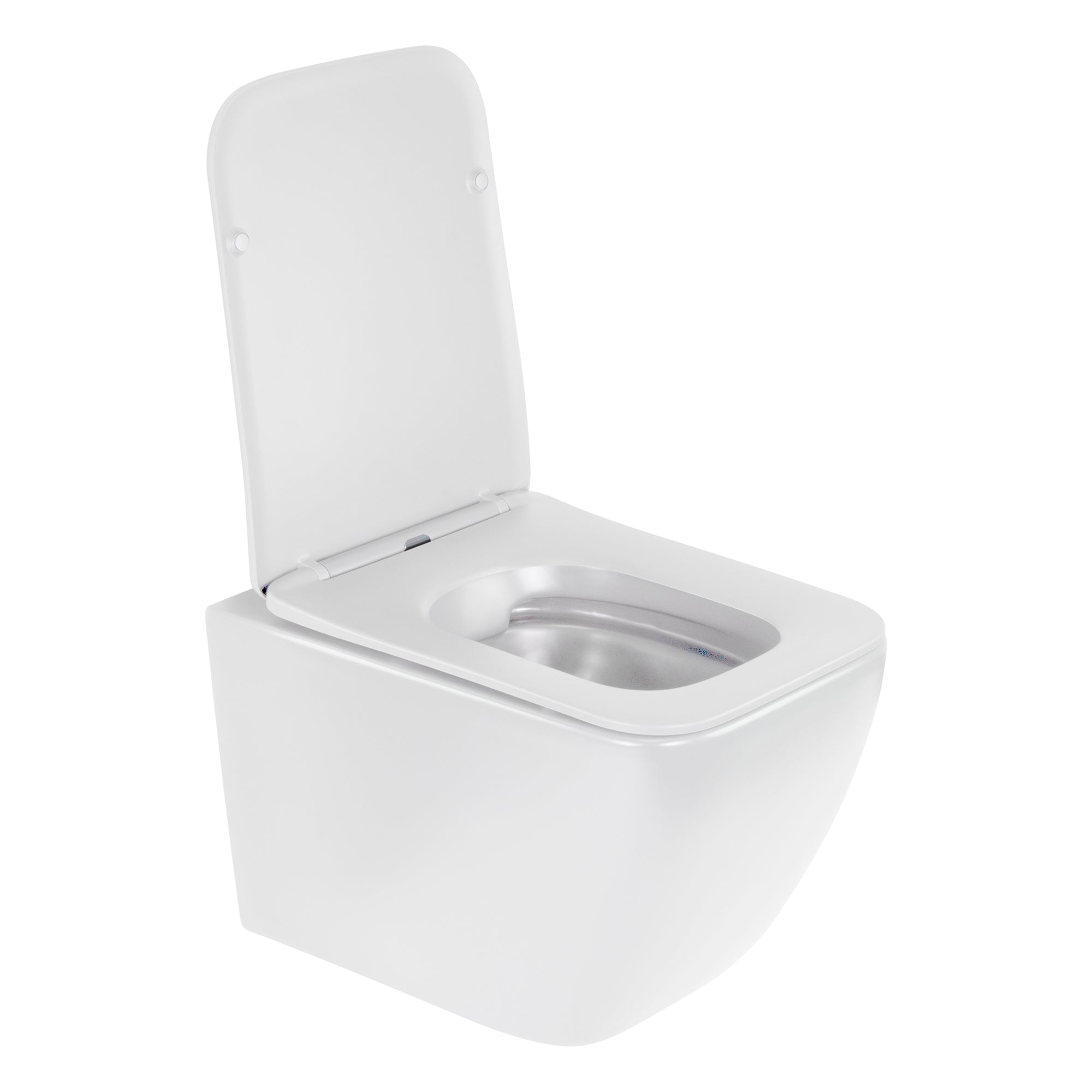 CUBE - Vaso sospeso senza brida nero con copriwater soft-close