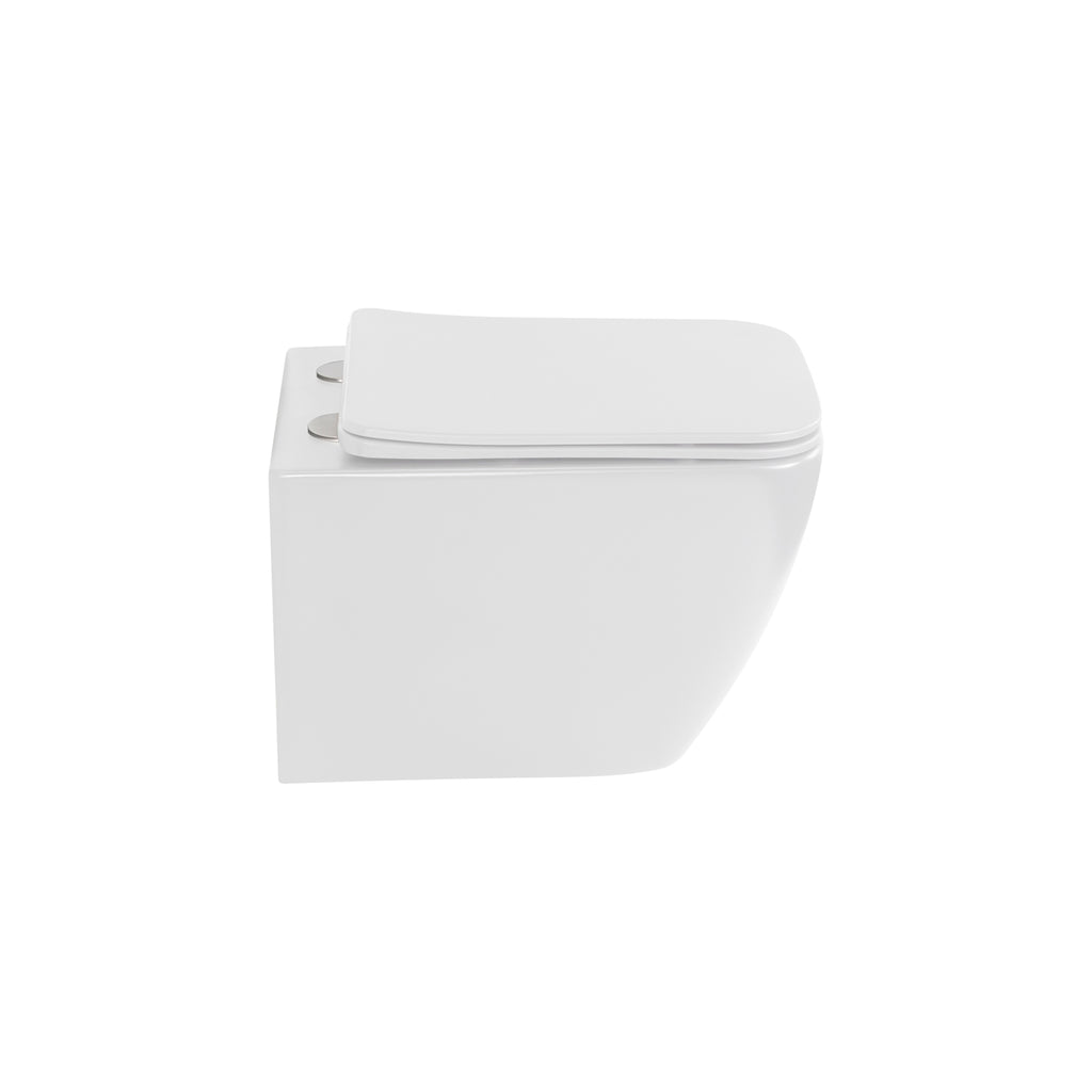 CUBE - Vaso sospeso senza brida nero con copriwater soft-close