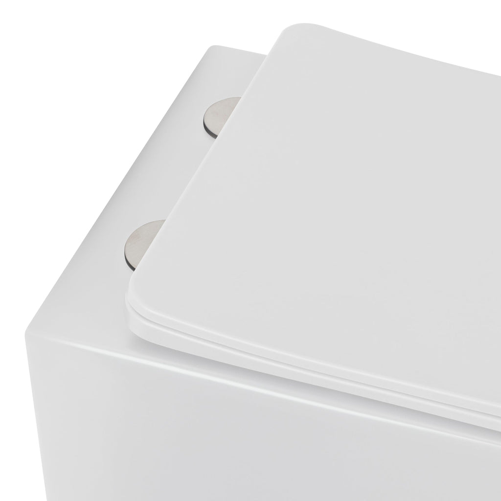 CUBE - Vaso sospeso senza brida nero con copriwater soft-close