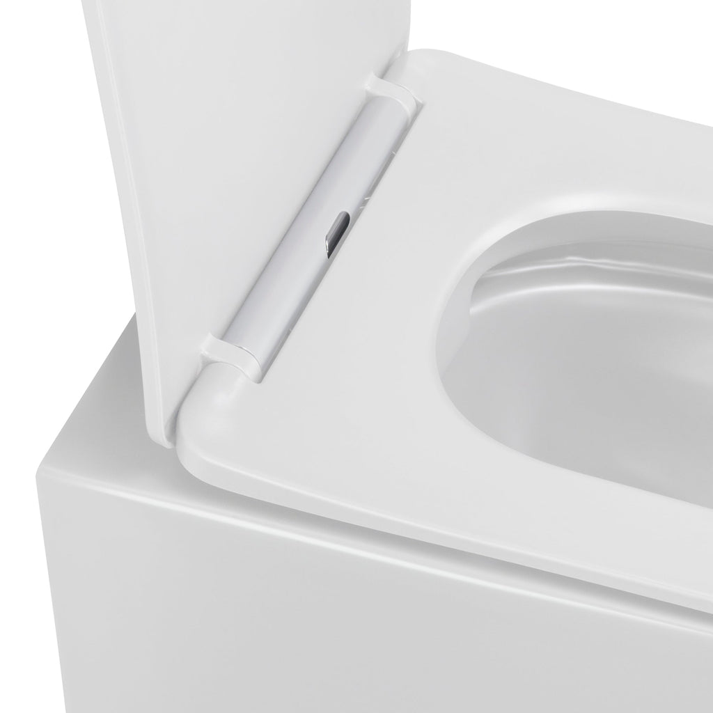 CUBE - Vaso sospeso senza brida nero con copriwater soft-close