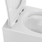 CUBE - Vaso sospeso senza brida nero con copriwater soft-close