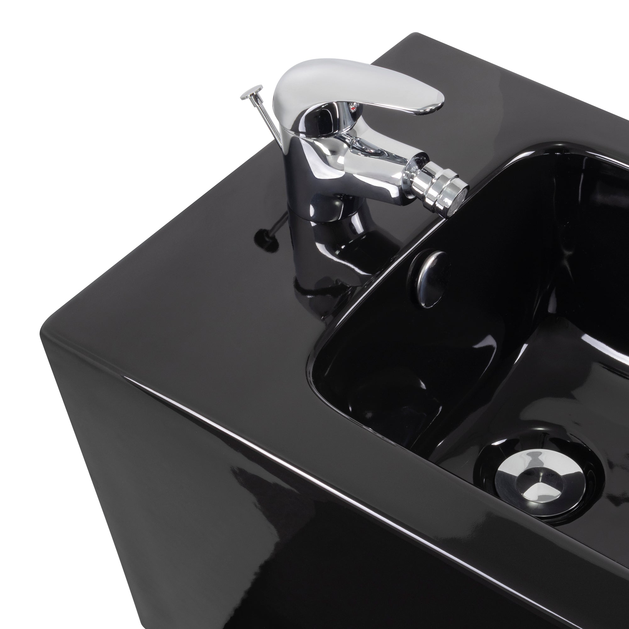 CUBE - Bidé suspendido de cerámica blanca con grifo incluido