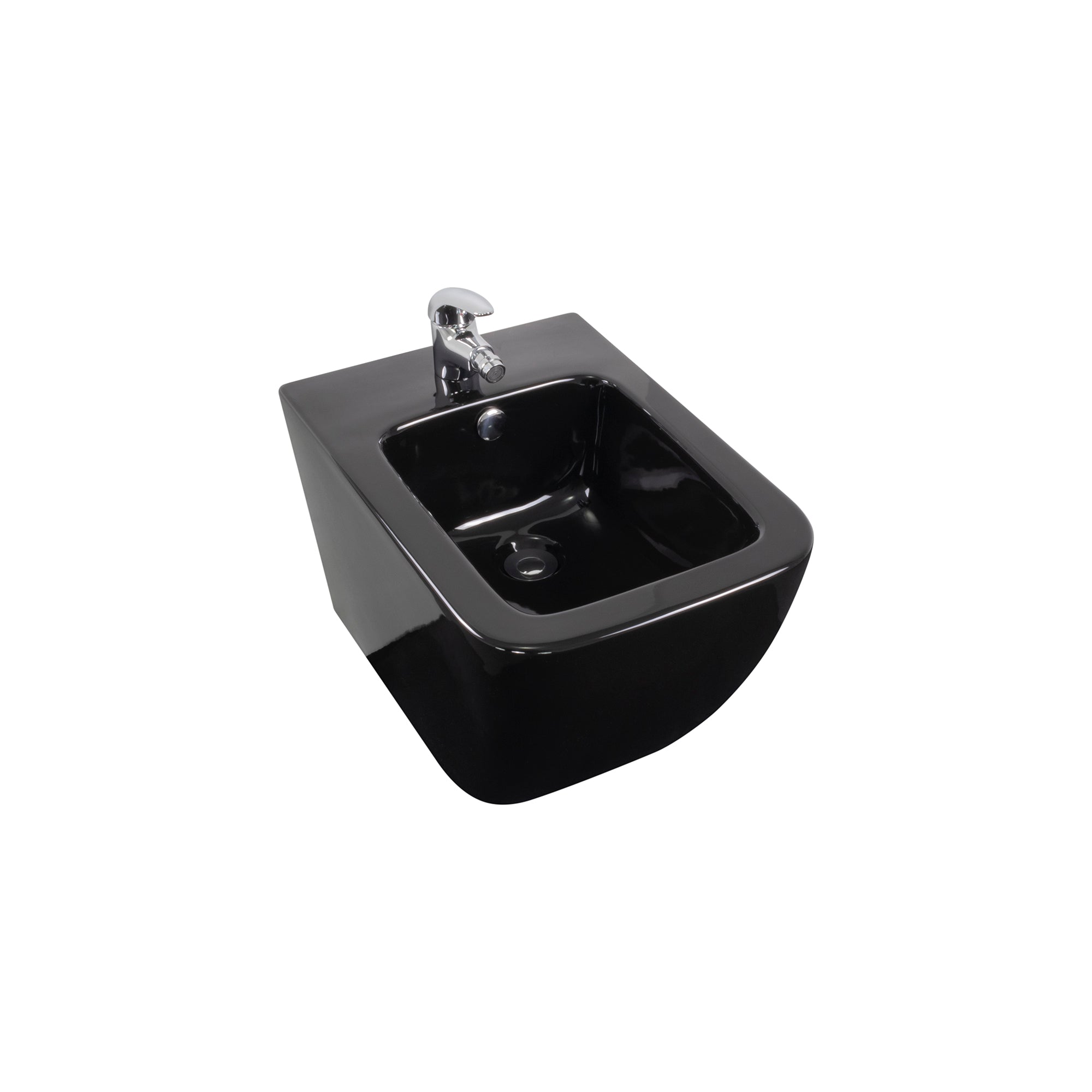 CUBE - Bidé suspendido de cerámica blanca con grifo incluido