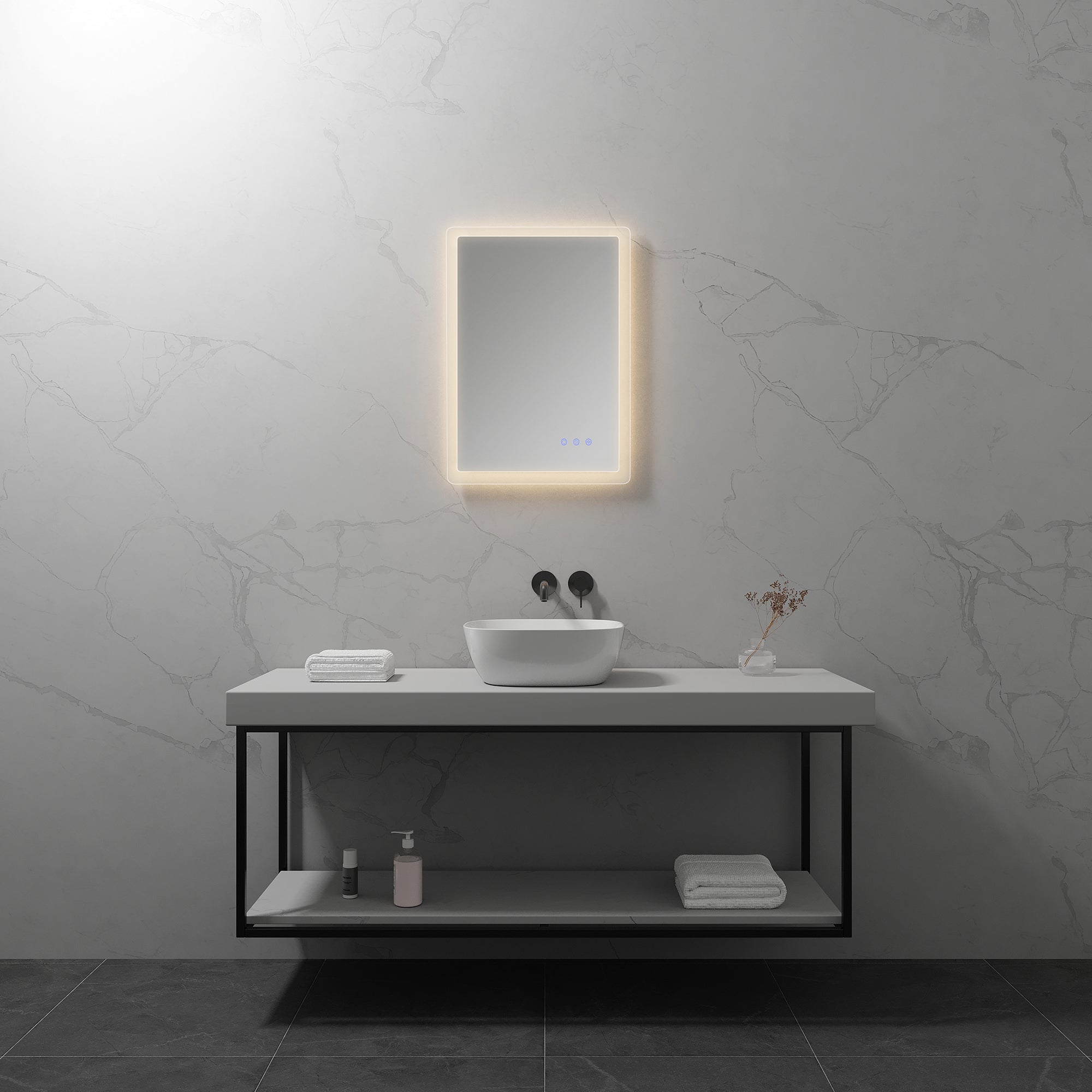 MELLOW - Espelho de casa de banho com iluminação LED integrada e design minimalista