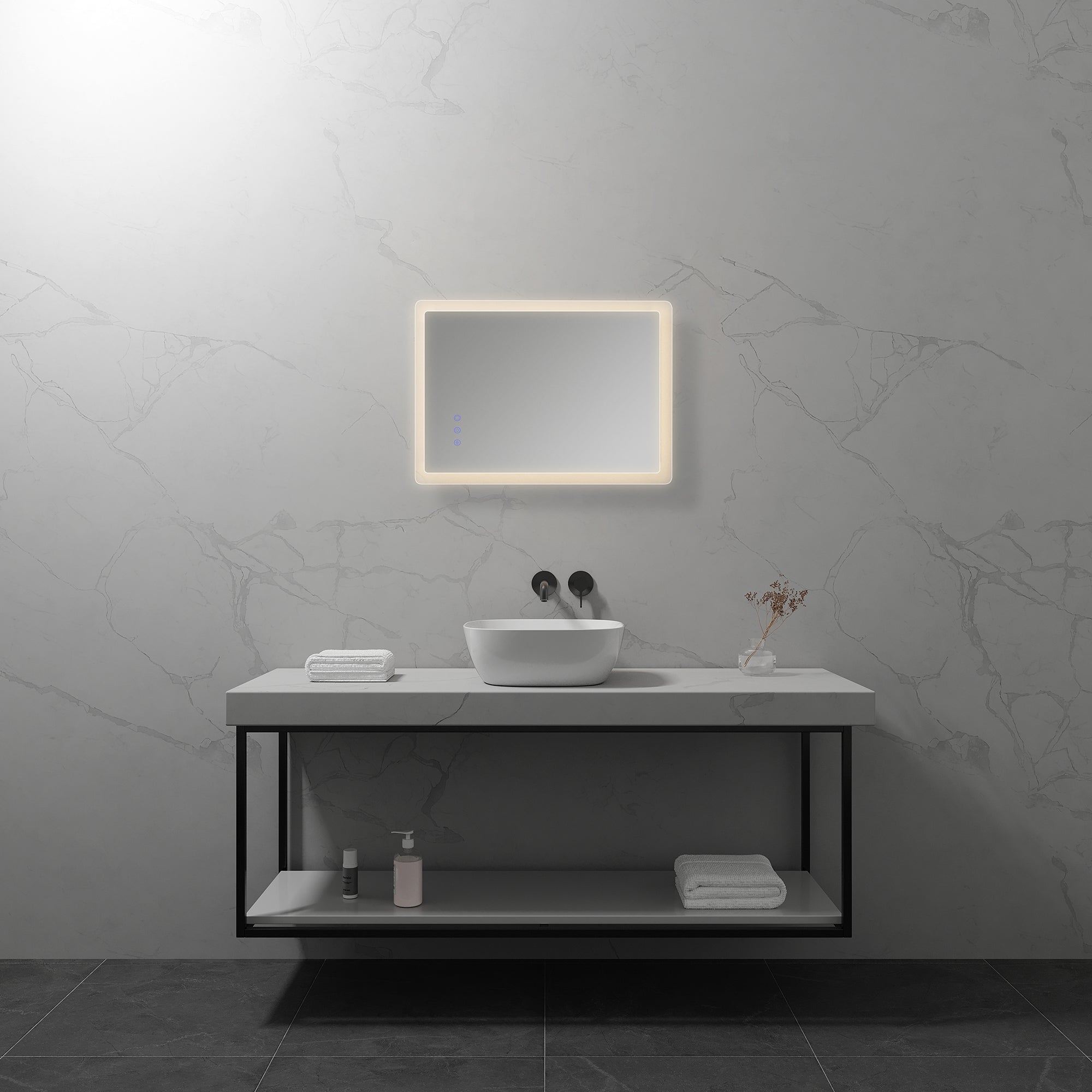 MELLOW - Espelho de casa de banho com iluminação LED integrada e design minimalista